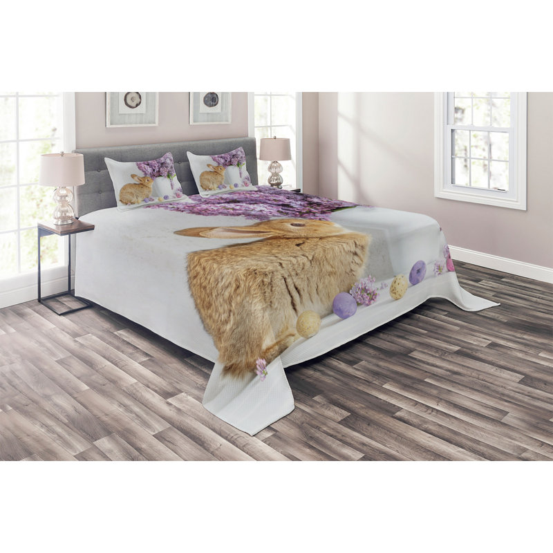 Farmhouse / Country Polyester Coverlet, King Bedspread + 2 Shams