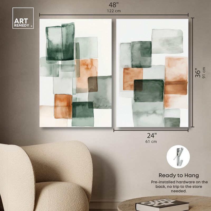 Citrine Cubes, H 36 po x l 24 po, Toile tendue