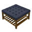 Grande table basse rembourrée en lin capitonné avec tablette en bois de hêtre-408961283