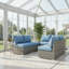 59.8"Width Outdoor Wicker Armless Sofa Set