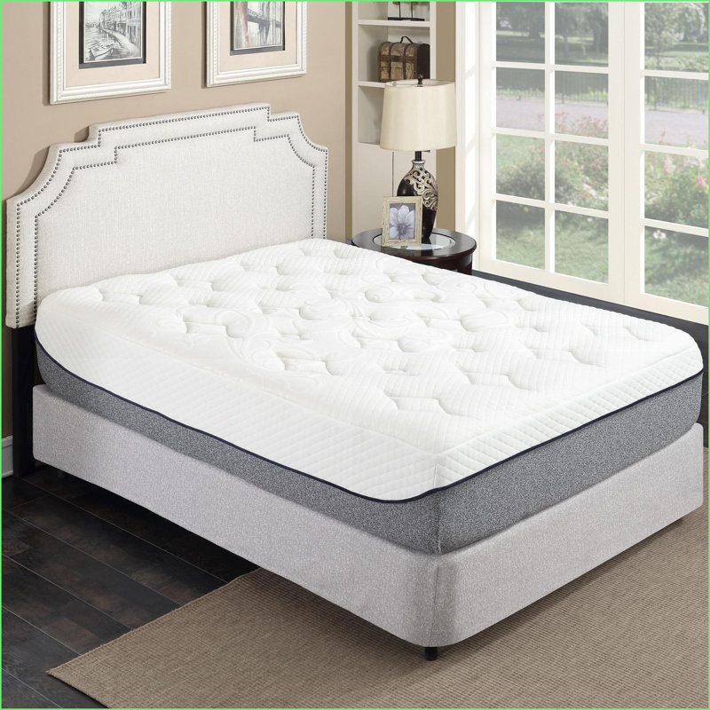 Mattresses, 13 in. Medium Gel Memory Foam Full Bed in a Box with Double Jacquard Cover | Polyester | Light Gray, Full