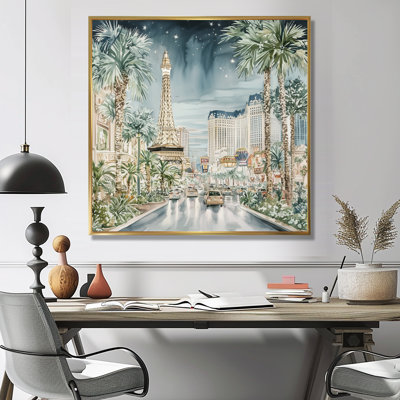 «Casino Las Vegas Strip At Night - Casino & Games», reproduction d'art mural