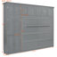 Grand lit escamotable mural avec armoires, gris