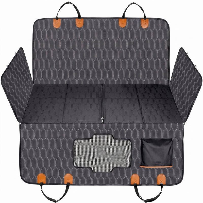 Système d'extension de siège arrière pour chien d'une capacité de 400 lb, housse de siège de voiture à base rigide imperméable, conception détachable, matériau 600D robuste, anti-rayures et antidérapant pour hamac pour animaux de compagnie
