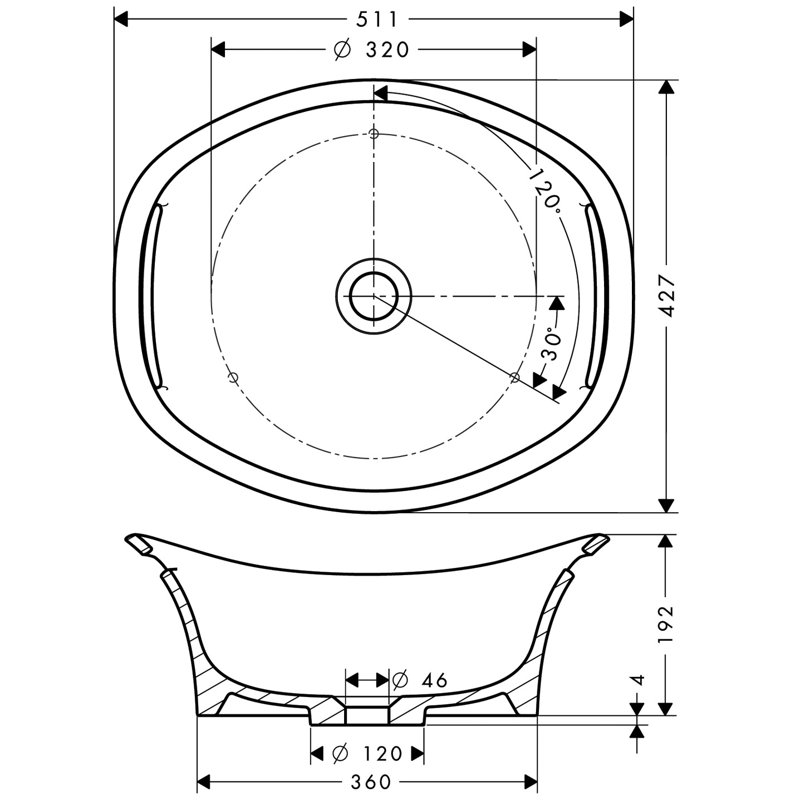 Axor Urquiola Oval Vessel Bathroom Sink