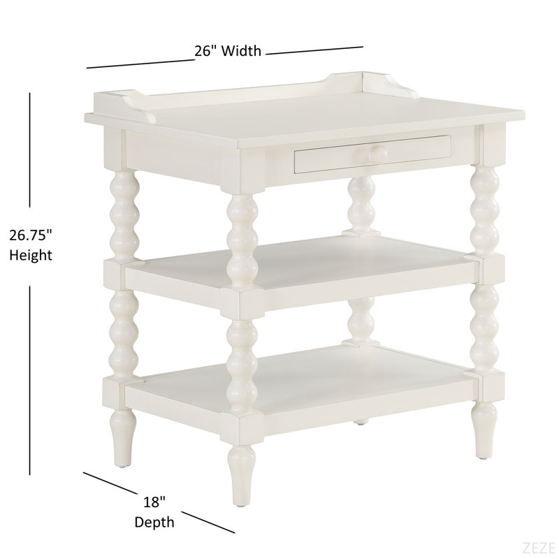 Table de chevet blanche antique