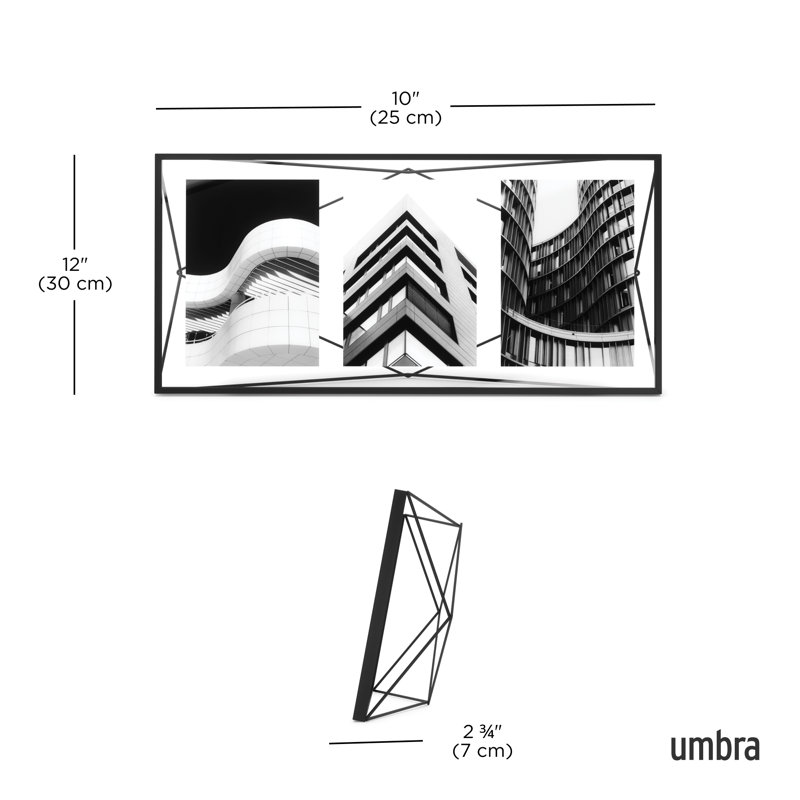 Black Geometric Wire Floating Picture Frame, 20x20