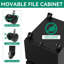 Classeur mobile H 23,6 po x l 14,7 po à 3 tiroirs noir avec serrure, classeur en métal roulant entièrement assemblé sur roulettes, pour le bureau personnel et sous le bureau, peut contenir des documents de format lettre, légal et A4-816357517