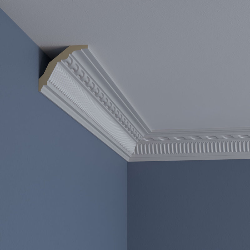 Primed Polyurethane Modern Valeriano Rope Crown Moulding