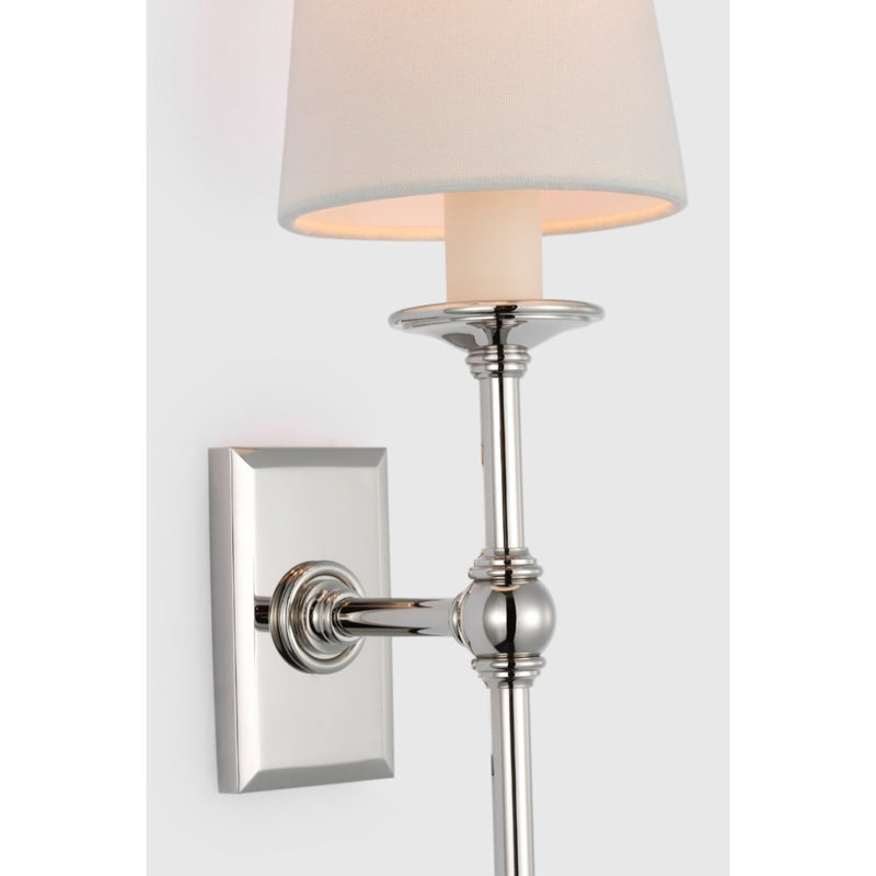Classic 1 - Light Candle Wall Light, Polished Nickel