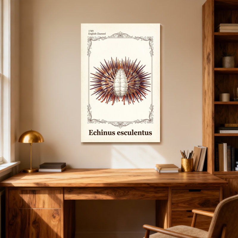Animals Echinus Esculentus Sea Urchin Print Artwork, 18" H x 12" W