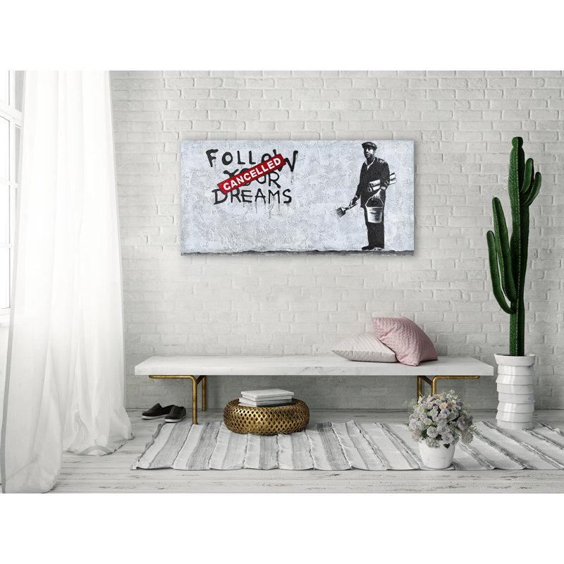 Banksy's Optimist Hand -Painted Acrylic Painting