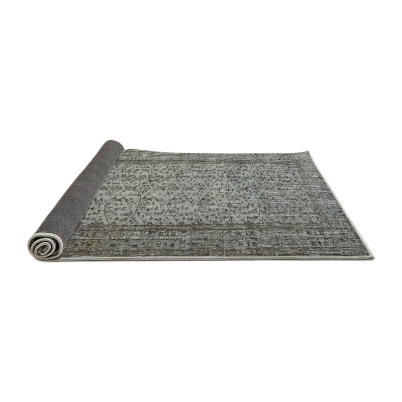 Tapis en laine gris / bleu, Rond 5 pi