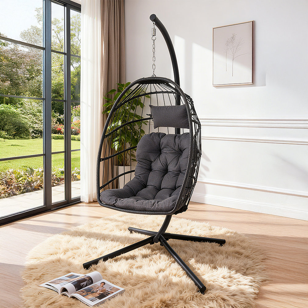 Swing Hanging Egg Chair with Cushion and Pillow