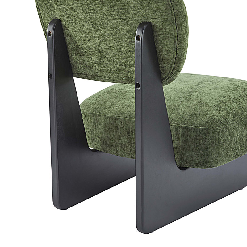 Chaises d'appoint rembourrées en tissu Vierra, Noir, Vert
