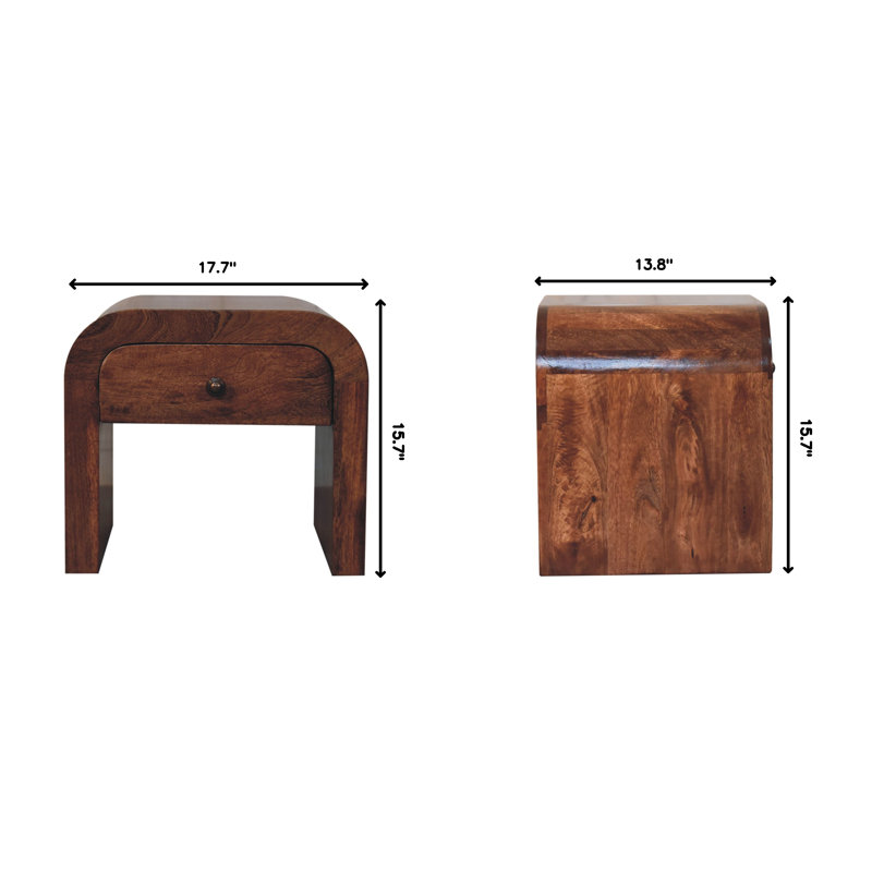 California Walnut Disc Bedside, Noyer