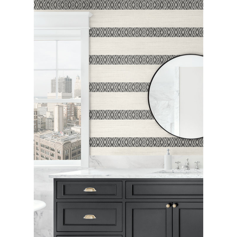 Geometric Wallpaper Roll, Charcoal