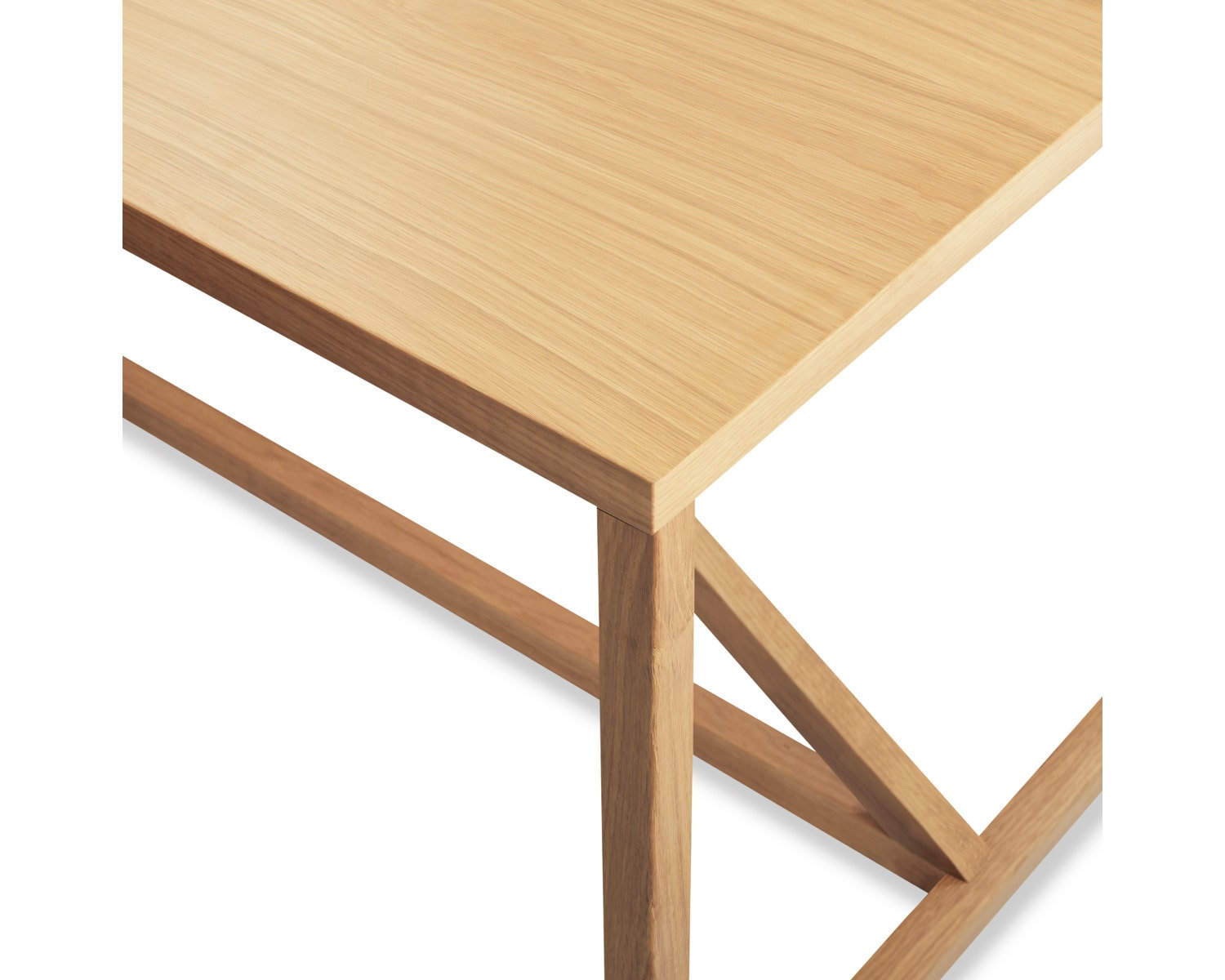 Strut Dining Table, 35" W x 75" L, Oak, Standard (29" Height)