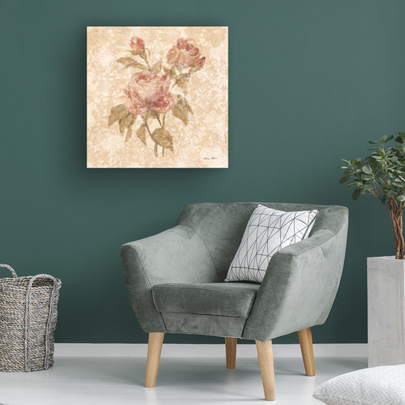 Art sur toile «bolologia cheri blum roses bohémiennes II», H 14 po x l 14 po