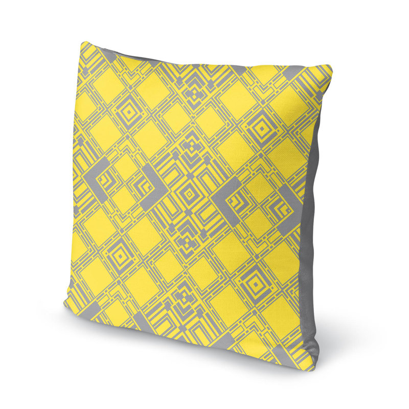 Abstract Rectangular Outdoor Square Pillow Cover & Insert, 16'' x 16''