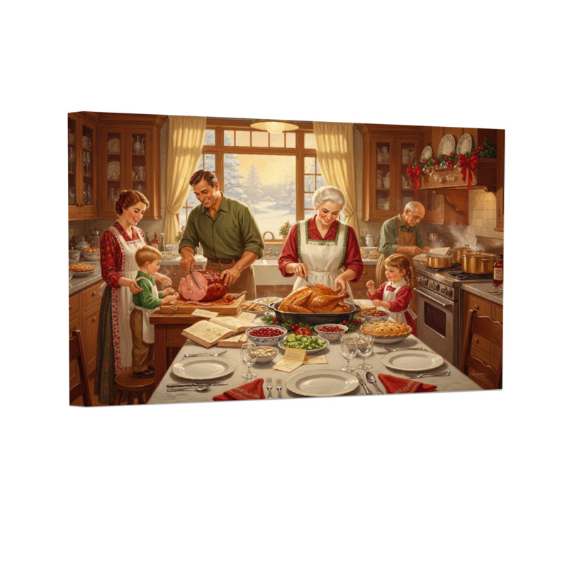 Repas de Noël de Noël en famille, H 16 po x l 24 po