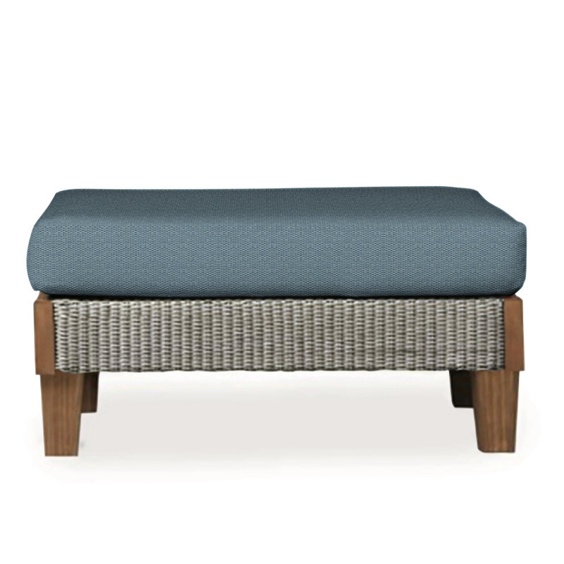 Catalina Outdoor Ottoman, Canvas Black Sunbrella® Canvas, Pewter