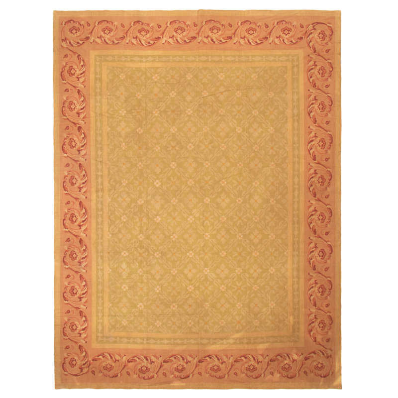 Tapisserie française «Olive» Kilim 8 pi 7 po x 11 pi 6 po