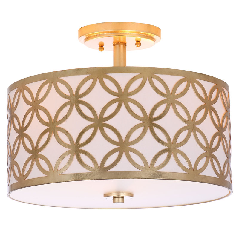 Ruthann Fabric Semi Flush Mount, Gold