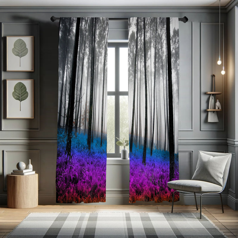 George Oliver Curtains, 28" W x 95" L, Blue Green