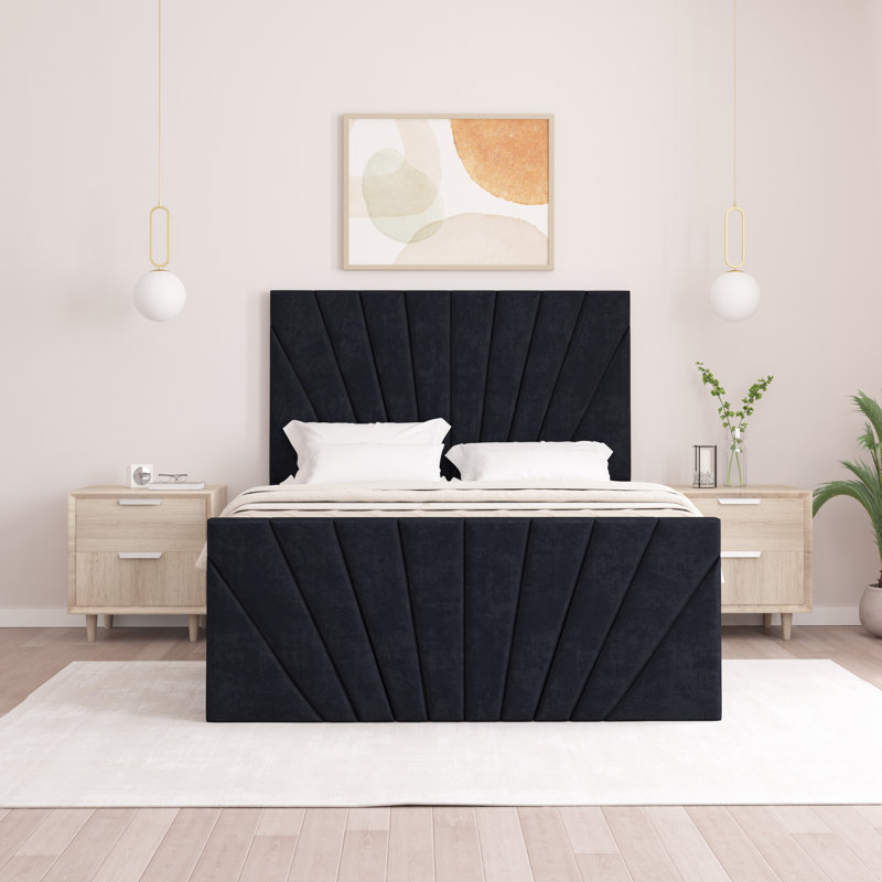 Odolo Upholstered Ottoman Storage Bed, Black, Double (4'6)
