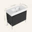 Meuble-lavabo sur pied 36 po avec lavabo en résine, armoire de rangement avec portes à fermeture douce