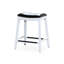 Tabouret de bar blanc de 30 po avec siège en cuir noir, élégant et confortable, convient à un tabouret de cuisine, en bois massif-2060744065-2060744068