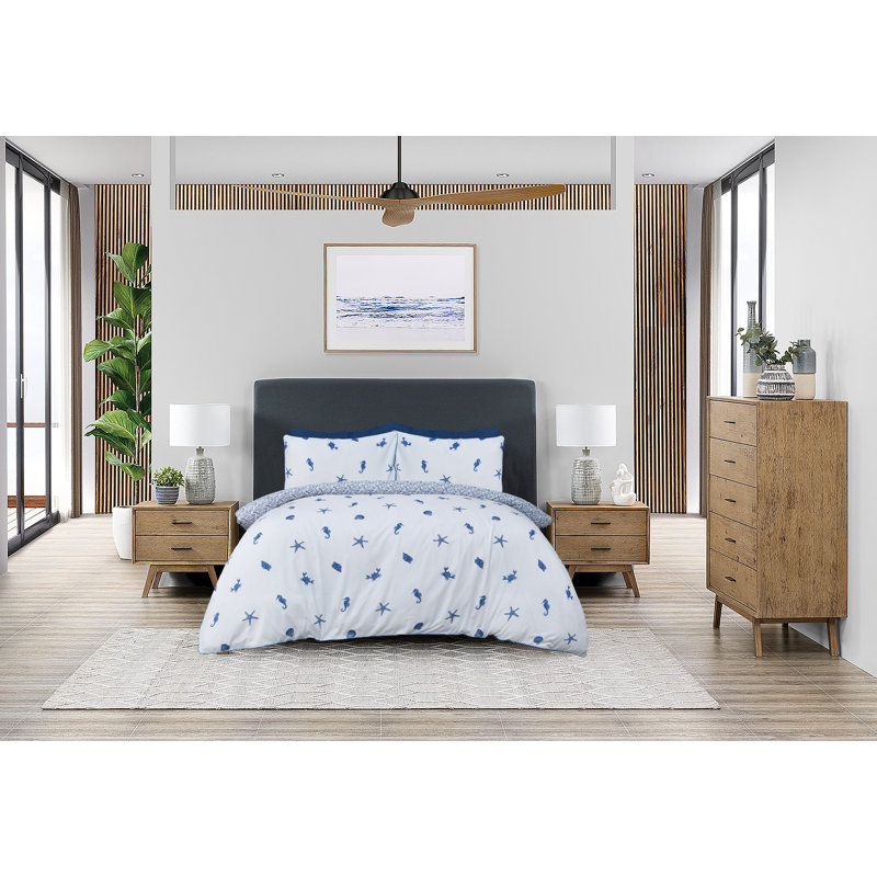 Waite Polyester Duvet Cover Set with Pillowcases, Super King Duvet Cover + 2 Standard Pillowcases