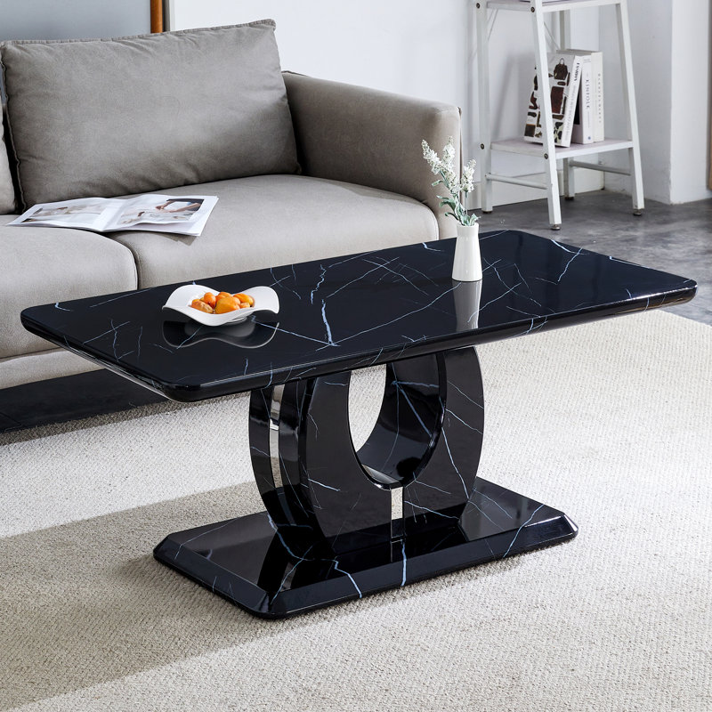Table basse Modern MDF, Noir, H 18 po x L 43,30 po x l 22,40 po