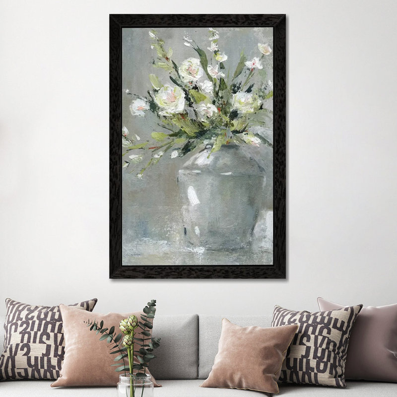 Country Bouquet II by Carol Robinson - Painting on Canvas, 101.6 cm H x 66.04 cm W, Black Framed