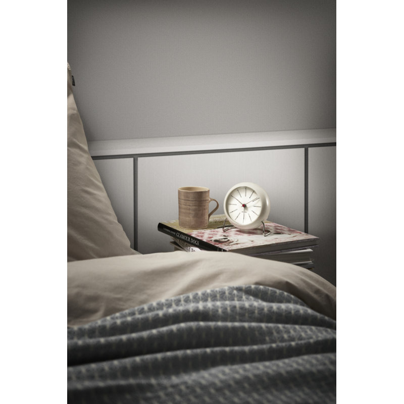 Bankers Electric Clock, White/Silver