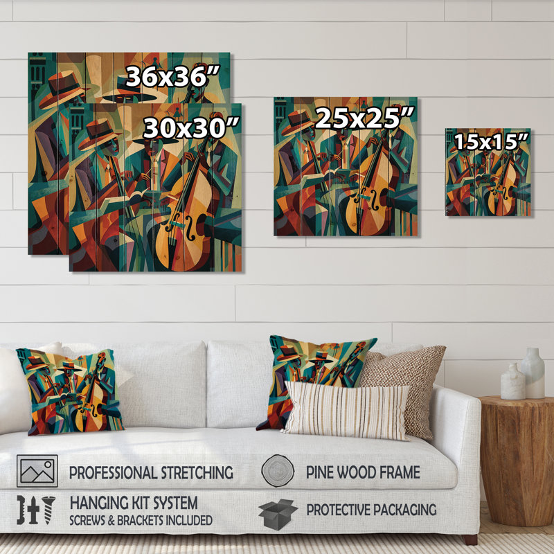 Illias - Panneaux de décoration murale en bois et musique, H 36 po x l 36 po