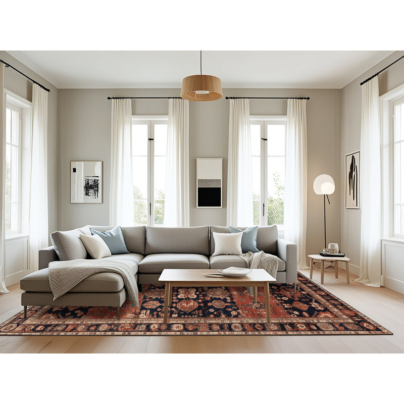Tapis brun turc lavable à la machine, Rectangulaire 8 pi x 12 pi