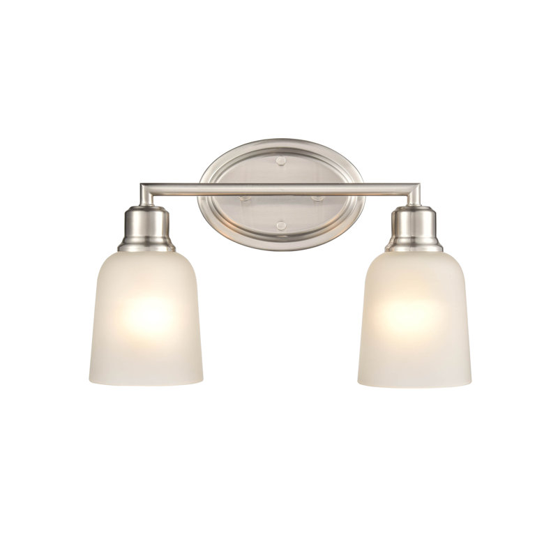 Luminaire à 2 lumières 15,25 po Adeltraut Éclairage pour meuble-lavabo en nickel brossé