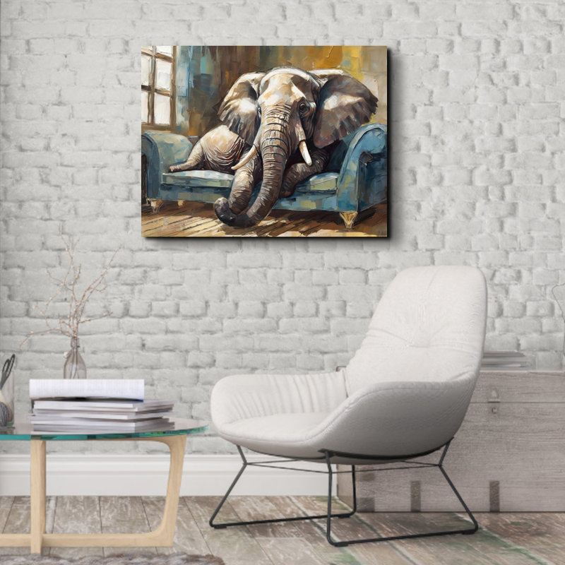 «Elephant Couch» sur toile, H 32 po x l 26 po