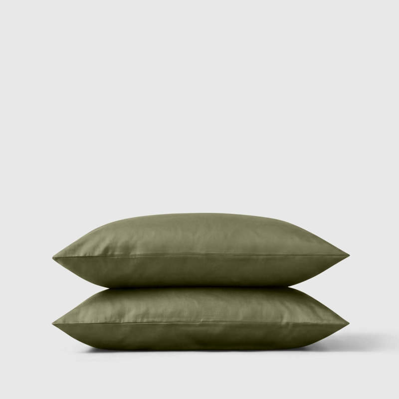 Machine Woven Pillow Case, Green, Standard