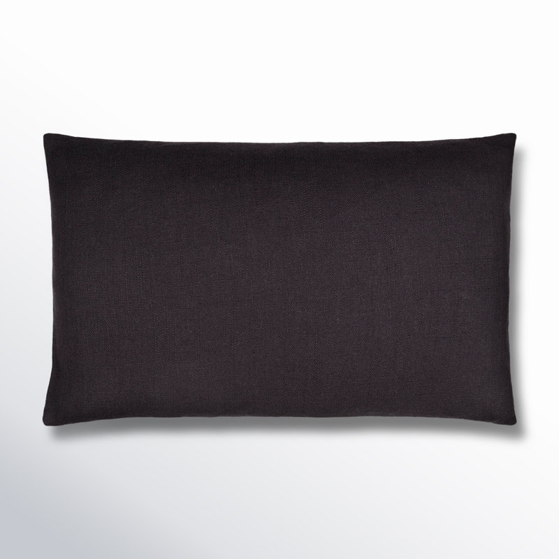 Coussin rectangulaire 100% coton Laurette, Polyester/ Bourre en polyester, Noir