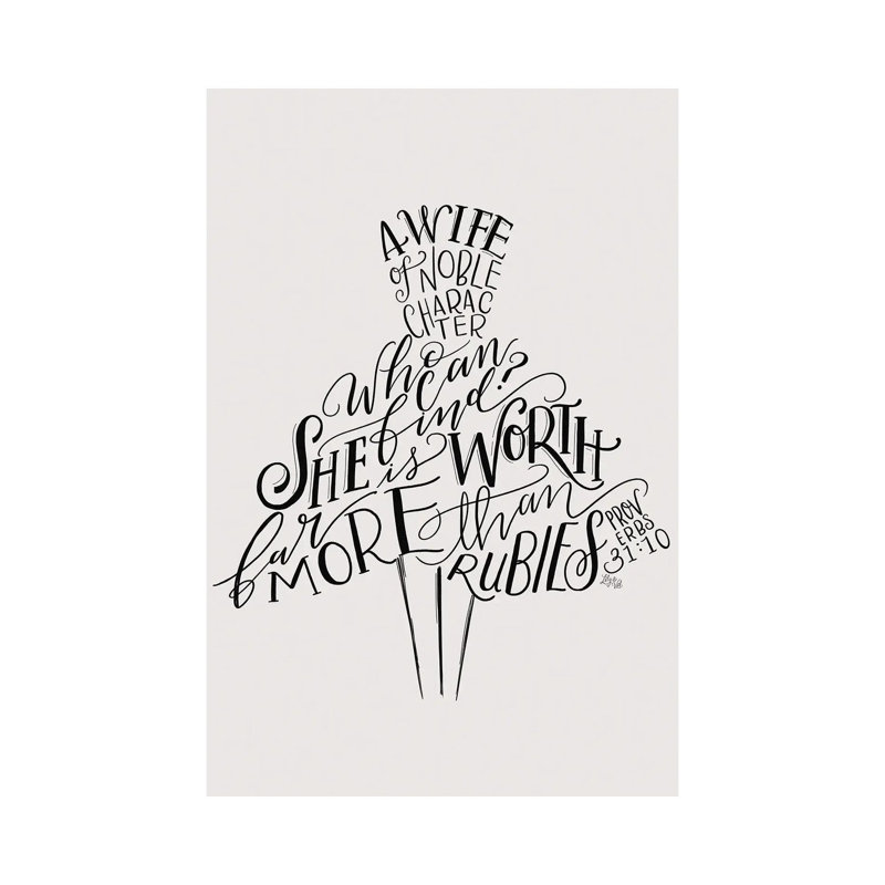 Proverbs 31 Dress III by Lily & Val - Print on Canvas, 20.32 cm H x 30.48 cm W, Wrapped Canvas