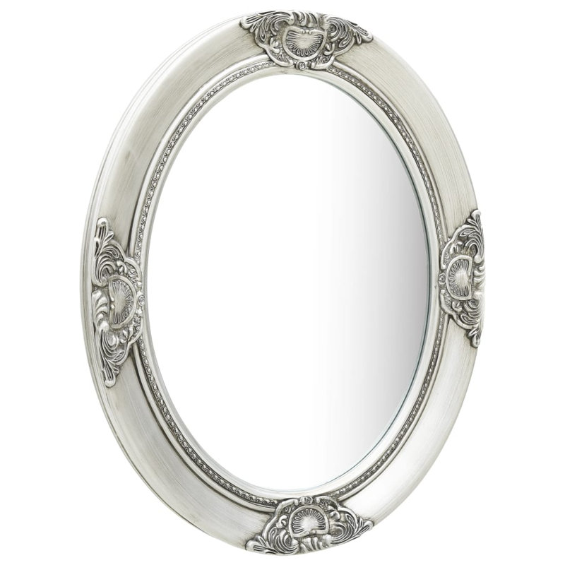 Cann Wood Oval Wall Mirror, 60cm H x 50cm W, Silver