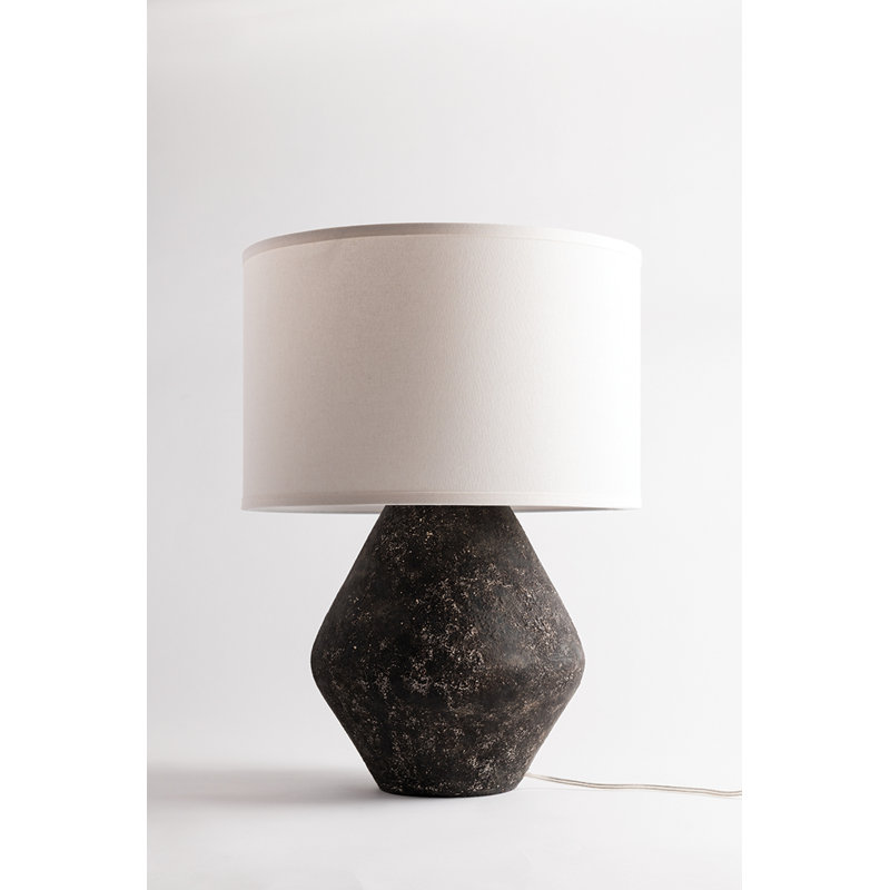 Graystone Ceramic Table Lamp with Off-White Linen Shade