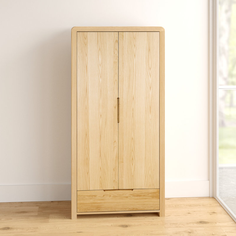 Bruner 2 Door Solid Wood Wardrobe