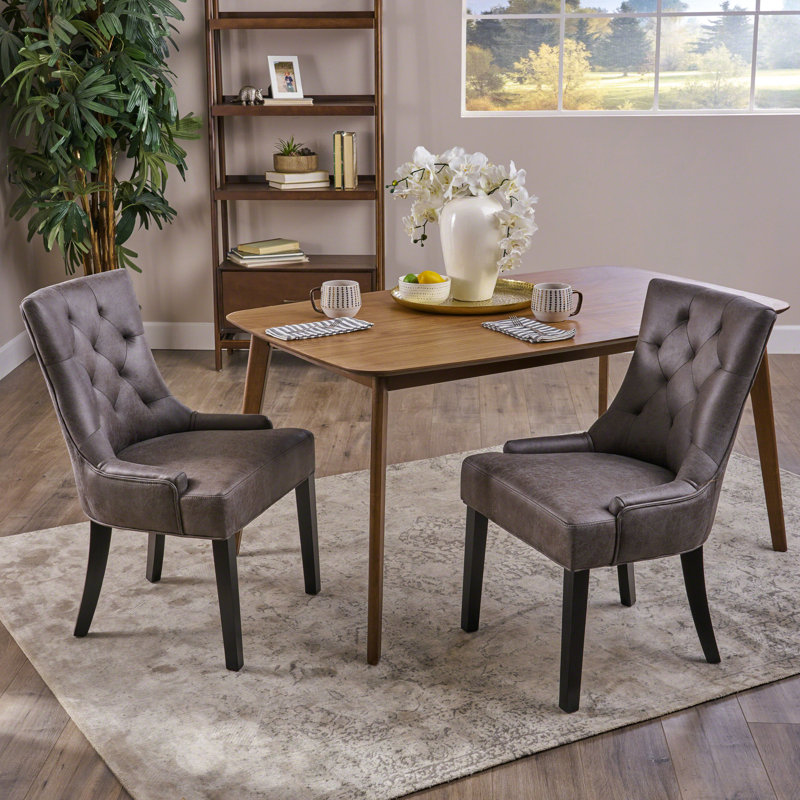 Chaise de salle à manger moderne en ardoise moderne de 2 po - Microfibre 2 po