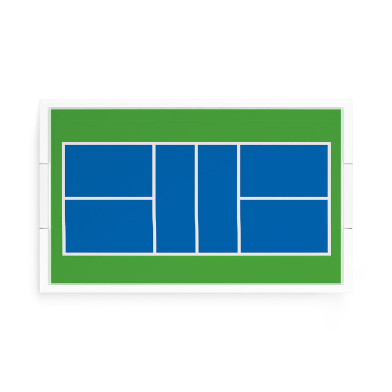 Decorative Tray, 2" H x 17" W x 10.5" D, Blue/Green