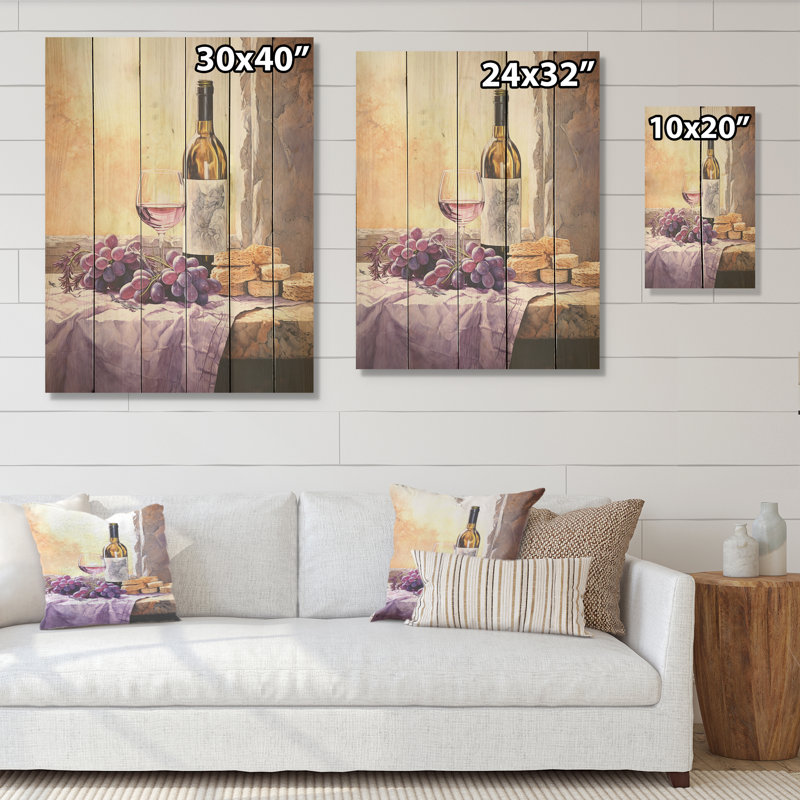 Winerys Whisper - Panneau mural en bois de vin sur bois de pin naturel, H 20 po x l 10 po