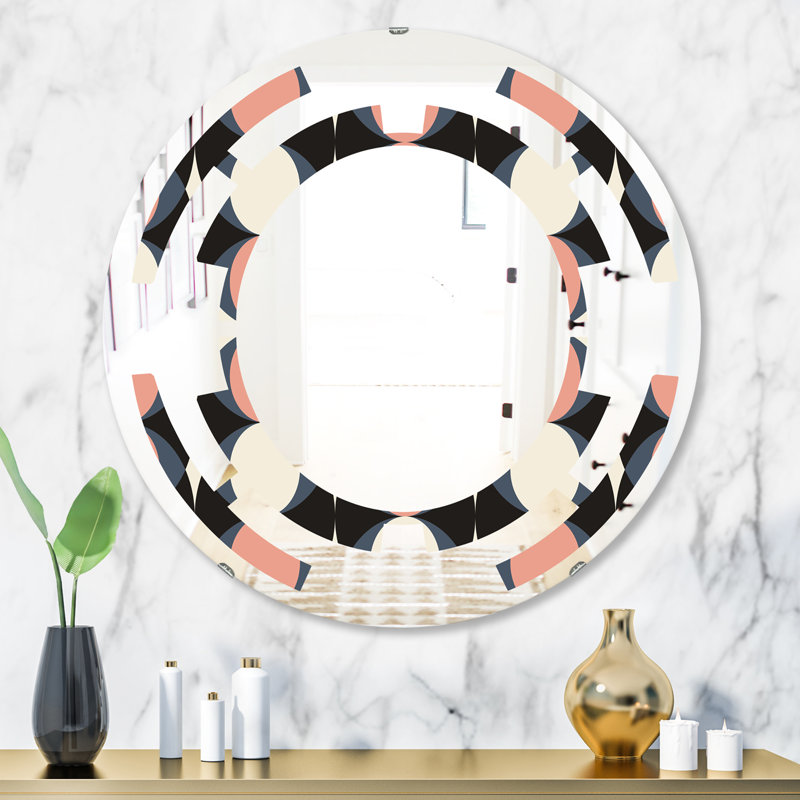 Miroir mural sans cadre motif moderne II, H 24 po x l 24 po